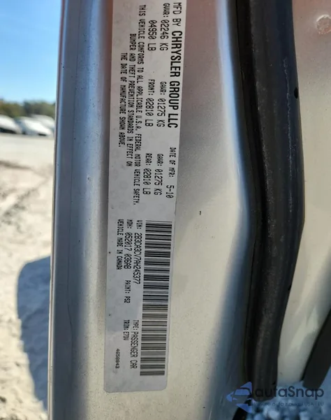 2010 Dodge Charger Sxt из США, поврежденный, VIN 2B3CA3CV7AH245377